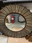 1970s Style Venetian Style Reverse Etched Glass Sunburst Mirror
