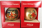 Lot Of Four  4  Classic Christmas Coca cola Glass Ornaments Corning Glass Works