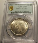 South Africa  1941 George Vi Half Crown  Pcgs Ms 62 