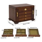 Vintage Large Wooden Jewelry Organizer Box Necklace Rings Bracelet Storage Case