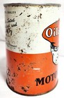 Late 1940s-early 1950s Oilzum Quart Motor Oil Metal Can W oswald Graphic - Empty