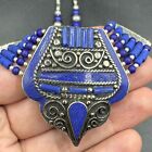 Beautiful Tibetan Rare Lapis Lazuli Stone Silver Plated Unique Necklace