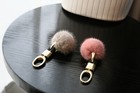  5cm Cute Real Mink Fur Ball Pompom Bag Charm Keyring Bag Car Phone  Accessories