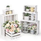 6 Pcs Decorative Wood Crates For Storage Display Rustic Nesting Vintage White