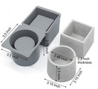 Concrete Planter Molds Silicone For Round And Square  Grey 