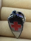Vintage Tiffany  American Red Cross Award Pin Marked Sterling W  Sapphire Stone 