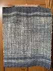 Handmade Denim Blue Woven Rag Rug 32  X 26  Farmhouse Style Retro  denim Jeans 