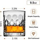 Whiskey Glasses 10 Oz Crystal Glass Old Fashioned Lead Free 2 Drinking Tumblers