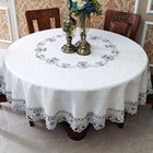 Vintage Embroidered Floral Tablecloth Round Lace Table Cover Wedding Party Decor