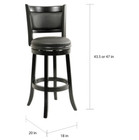 Bar Swivel Stool Chair Set Height Counter Leather Dining Pub Black Round Seat