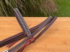 Weaver Basket Tooled Leather Silver Dot Browband Western Horse Headstall