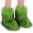 Fur Boots For Women Winter Fluffy Furry Boots Mid-calf Snow Boots With Anti-s   
