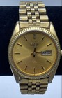 Seiko Sq 36mm Wr Quartz Vintage Gold Tone Day date Stainless Steel Watch 81g