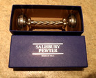 Mib - Salisbury Pewter Twisted Handle Dumbbell Baby Rattle -   charlie 
