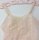 Vintage Girls Toddlers Pink Cotton Dress Slip Petticoat With Lace   Ribbon Trim