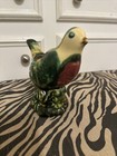 Vtg Signed Gail Pittman Pottery Shades Of Red  Yellow   Green Bird 6 5  Planter 