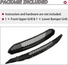 Upper   Lower Grille Compatible With 2018-2023 Ford Mustang Black Honeycomb Sty