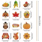12 Packs Thanksgiving Diamond Art Kit - Fall Keychains Diy Craft Gift Halloween