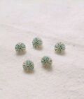 5 Vintage Diminutive Flower Buttons Dimi White Glass Crafts Collectible Sewing 