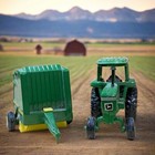 Ertl  John Deere Cab Over Utility Tractor  With Round Hay Baler  1 64 Diecast
