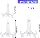 6pcs Plastic Easel Plate Display Stands  4 6 8 Inches Acrylic Clear