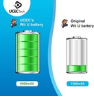 8000mah Wii U Gamepad Battery Replacement Rechargeable Pack 