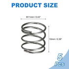 5pcs Compression Spring  11mm Od 0 8mm Wire Size 10mm Free Length  Silver Tone