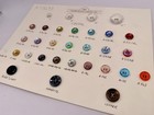 30 Vintage Glass Buttons Shank Back Matching Design Mixed Colors Card Cbc Lot E
