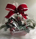 Decorated Merry Christmas Rustic Pinecone Small Wood Crate Tiered Tray Decor New