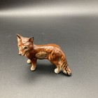 Vintage Bone China Miniature 3pc Fox Family Figurines Ear Broke On Smallest Fox