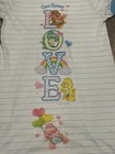 Vintage 1980s Care Bears Nightgown Kids 80s Striped Short Sleeve Pajamas Love