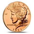  100  Peace Dollar - 1 Oz Copper Round - Bullion - Lot
