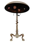 Antique Art Nouveau Jeweled Glass Arts Crafts Figural Bronze Snake Panther Lamp