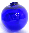 Vintage Cobalt Blue Hand-blown Glass Fishing Float Orb Buoy Ball Globe 2  D