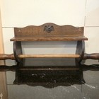 Vintage Enesco Japan Eagle Towel Holder Wall Shelf Americana Rustic Wood Kitchen