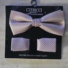 Clericci Bow Tie   Pkt Square Set Purple  Tan  Umo Lorenzo    Laurant Bennet