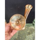 Vintage Marigold Carnival Glass Ribbed Bud Vases Pair 8 5 Inch 