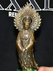 9 8  old Tibet Tibetan Bronze Backlight Kwan-yin Guanyin Quanyin Buddha Statue