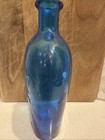 Early 1900s Blue Glass Rye Flask bottle    pikes Peak    