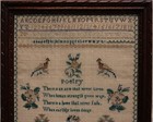 Mid 19th Century Motif   poetry  Verse   Alphabet Sampler By Sarah Archer - 1848