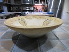 Romanian Horezu Folk Pottery Hand-made Terracotta Bowl Slip Glaze Roosters Vtg