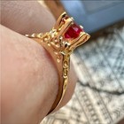 Vintage Solid 10k Yellow Gold Genuine Art  Deco Rhodolite Garnet Ring