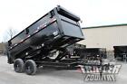 New 7 X 14 14k Gvwr Scissor Hoist Power Hydraulic Dump Trailer Equipment Hauler