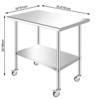 Stainless Steel Work Table Restaurant Kitchen Food Prep Commercial 36 x24 