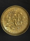 Middle Eastern Persian Style Brass Decorative Pictorial Scene Repousse Plate