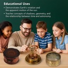 Vintage Brass Sundial Compass With Leather Case   Antique Marine Navigation Inst