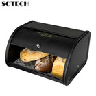 Sotech Flip Cover Bread Storage Box Big Modern Iron Storage Bin Rustic Bread Box