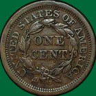 1853 Braided Hair Large Cent Almost Uncirculated Au Coin  35116