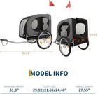 Pet Bicycle Trailer Stroller Dog Cat Bike Carrier 40kg Capacity Water Resistant