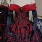 Burgundy Gothic Vintage Prom Dresses Victorian Pleated Lace Up Corset Evening - 